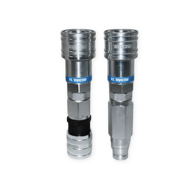 TL110 3/8" Flat Face ISO16028 to 1/2" ISO5675 Ag style Hydraulic Quick Connect Coupler Adapter Set