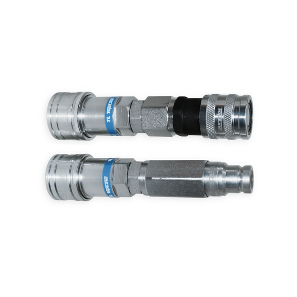 TL110 3/8" Flat Face ISO16028 to 1/2" ISO5675 Ag style Hydraulic Quick Connect Coupler Adapter Set