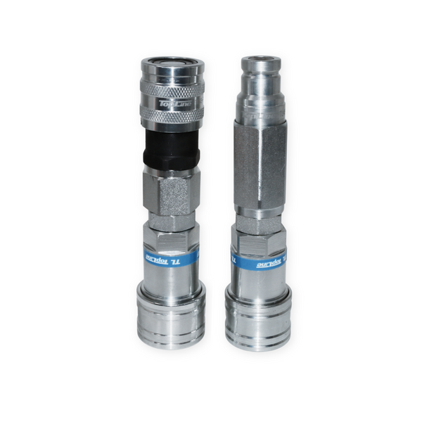 TL110 3/8" Flat Face ISO16028 to 1/2" ISO5675 Ag style Hydraulic Quick Connect Coupler Adapter Set