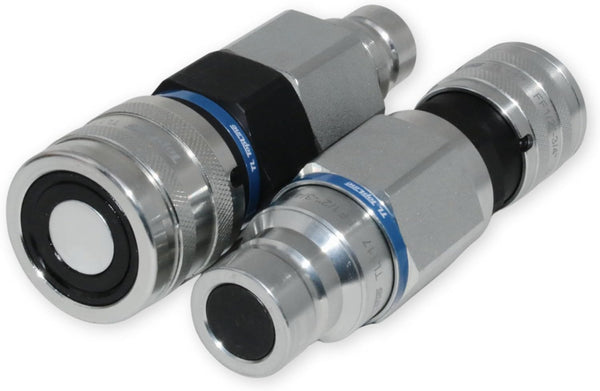 Adapter Set Flat Face Coupler | Converts 1/2 body to 3/4 body | Hydraulic Quick Connect Coupler | ISO 16028 | Heavy-Duty Coupling Set for Bobcat Bulkhead for Skid Steer Loaders | Model TL117