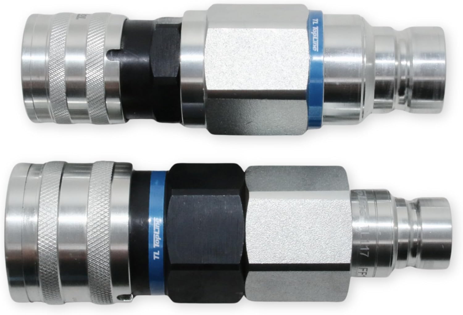 Adapter Set Flat Face Coupler | Converts 1/2 body to 3/4 body | Hydraulic Quick Connect Coupler | ISO 16028 | Heavy-Duty Coupling Set for Bobcat Bulkhead for Skid Steer Loaders | Model TL117