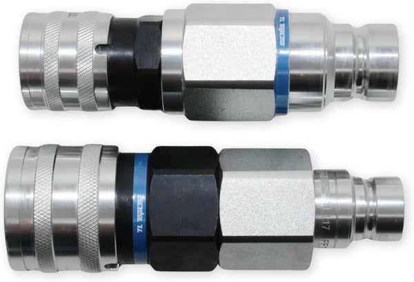 Adapter Set Flat Face Coupler | Converts 1/2 body to 3/4 body | Hydraulic Quick Connect Coupler | ISO 16028 | Heavy-Duty Coupling Set for Bobcat Bulkhead for Skid Steer Loaders | Model TL117