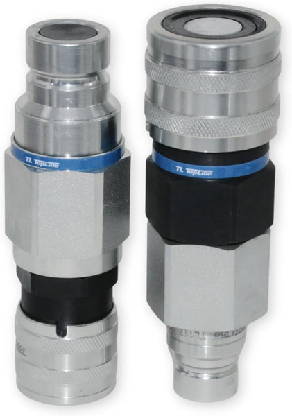 Adapter Set Flat Face Coupler | Converts 1/2 body to 3/4 body | Hydraulic Quick Connect Coupler | ISO 16028 | Heavy-Duty Coupling Set for Bobcat Bulkhead for Skid Steer Loaders | Model TL117