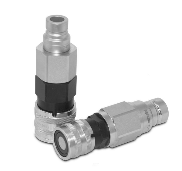 Adapter Set Flat Face Coupler | Converts 1/2 body to 3/4 body | Hydraulic Quick Connect Coupler | ISO 16028 | Heavy-Duty Coupling Set for Bobcat Bulkhead for Skid Steer Loaders | Model TL117