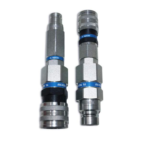 Adapter Set Flat Face Coupler | Converts 1/2 body to 3/8 body | Hydraulic Quick Connect Coupler | ISO 16028 | Model TL144