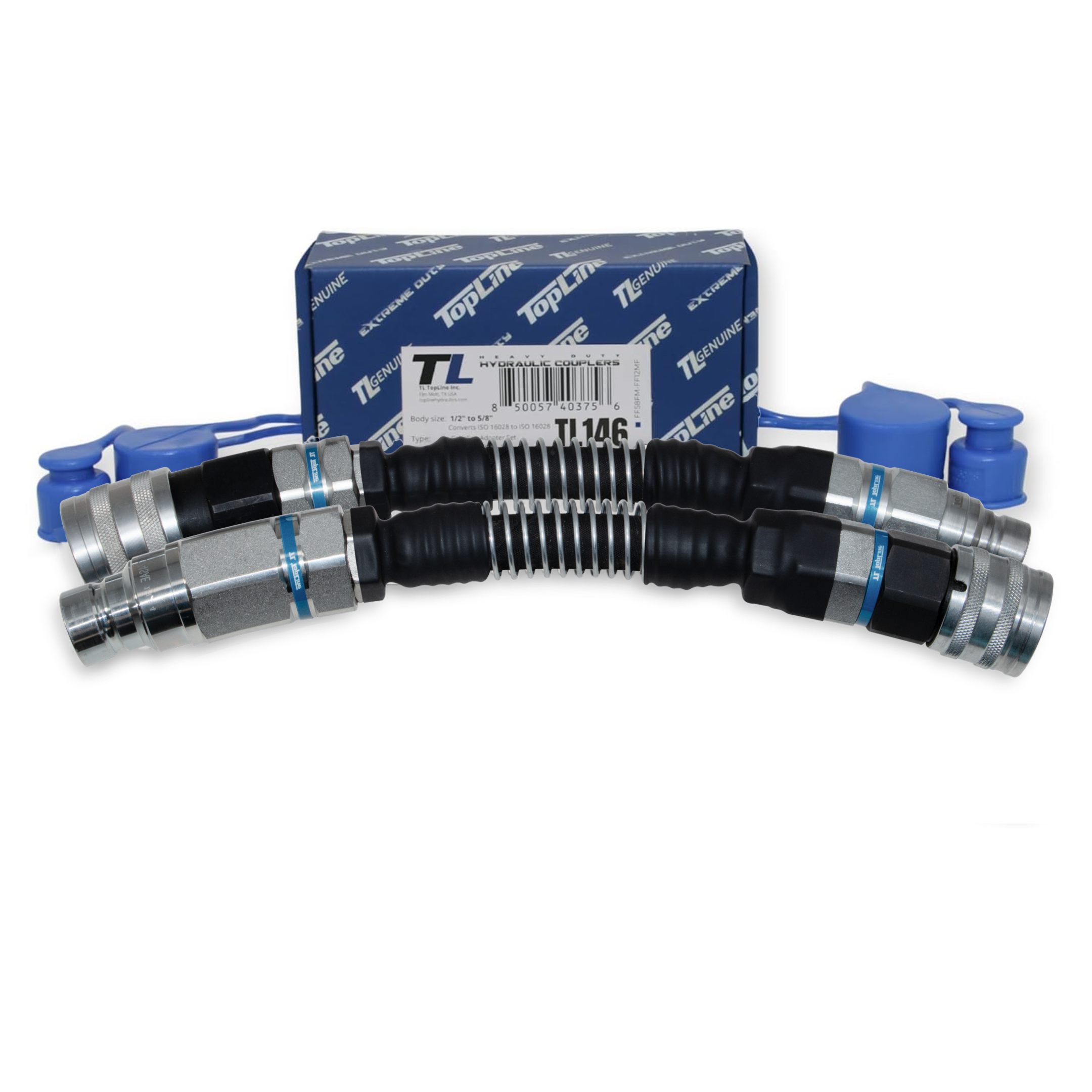 Adapter Set Flat Face Coupler ISO 16028 that converts 1/2 body to 5/8 body size (TL146)