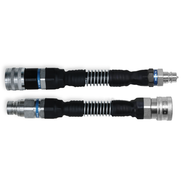 5/8" Flat Face to 1/2" Ag Style Hydraulic Quick Connect Coupler Adapter Set | Heavy-Duty | ISO 16028 to ISO 5675 | 5076 PSI | Zinc Plated | Dust Caps Included | Fits Bobcat, John Deere, CAT | Model TL170