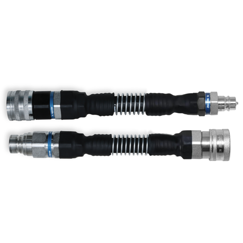 5/8" Flat Face to 1/2" Ag Style Hydraulic Quick Connect Coupler Adapter Set | Heavy-Duty | ISO 16028 to ISO 5675 | 5076 PSI | Zinc Plated | Dust Caps Included | Fits Bobcat, John Deere, CAT | Model TL170