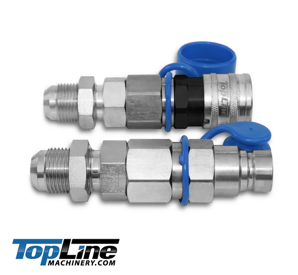 TL28 #12 JIC Thread Flat Face High Flow Quick Connect Hydraulic Coupler Bulkhead 5/8" body size for Bobcat Skid Steer Loaders