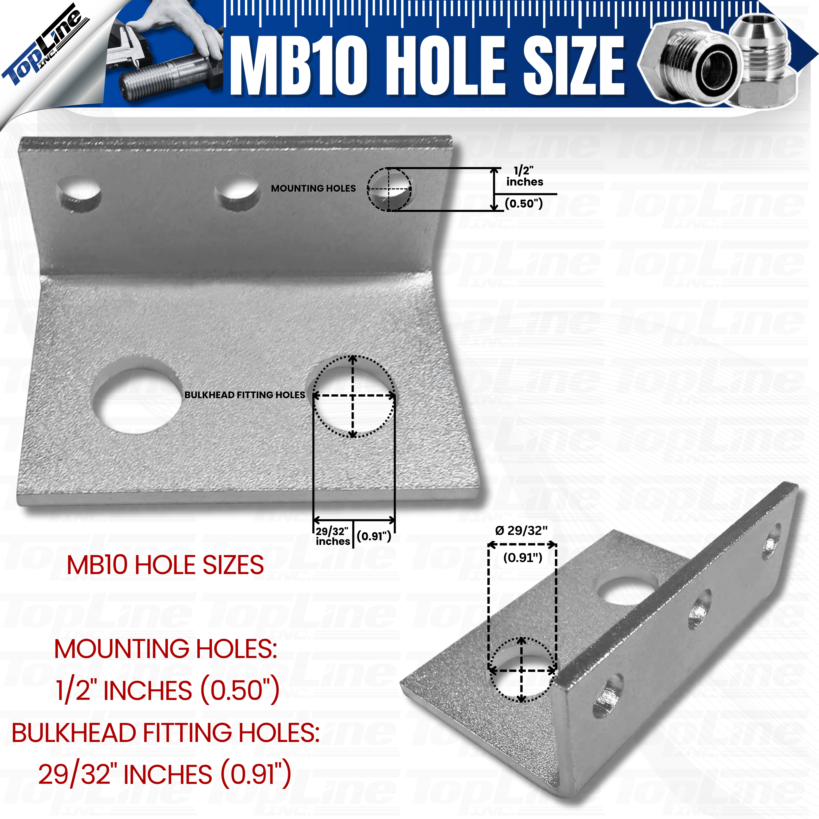 MB10-2 Mounting bracket to fit 5/8"(#10) bulkhead hydraulic coupler