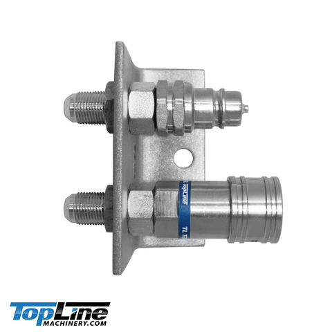 TL32B-FM Male and Female Ag style couplers with 1/2 JIC Bulkhead + Mounting Bracket