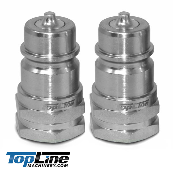 TL37-M 1/2" NPT Thread Ag Quick Connect Hydraulic Poppet style Coupler 1/2" body size for Tractor Bobcat Skid Steer Loaders Implements (Pack of 2)