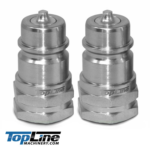 TL37-M 1/2" NPT Thread Ag Quick Connect Hydraulic Poppet style Coupler 1/2" body size for Tractor Bobcat Skid Steer Loaders Implements (Pack of 2)