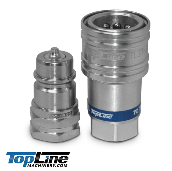 1/2" NPT Thread Ag Quick Connect Hydraulic Poppet style Coupler 1/2" body size for Tractor Implements | TL37