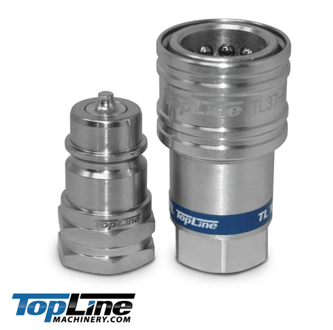 TL37 1/2" NPT Thread Ag Quick Connect Hydraulic Poppet style Coupler 1/2" body size for Tractor Bobcat Skid Steer Loaders Implements