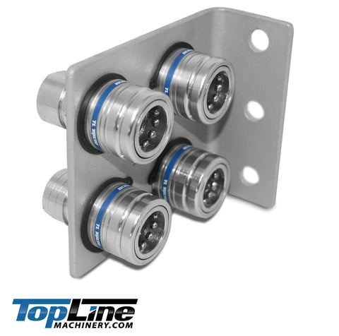 1/2" Body 1/2" NPT AG Thread | Agricultural Couplers Hydraulic Quick Connect with Break Away Mounting Bracket | ISO 5675 | Skid Steer Bobcat Attachment | Push/Pull Heavy-Duty Coupling | Model TL39B-4