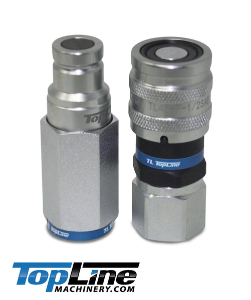 TL45 1/2" SAE Thread 3/8" body size Flat Face Quick Connect Hydraulic Couplers  for Bobcat Skid Steer Loaders