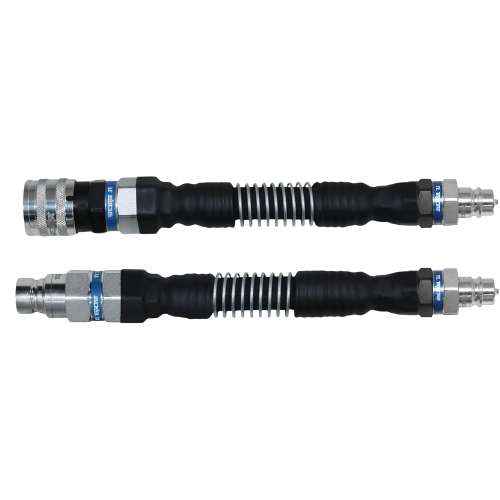 1/2" Flat Face to Ag Style Hydraulic Quick Coupler Adapter Set | Install Flat Face Connector on Skid Steer | 5076 PSI | Zinc Plated | ISO 16028 to ISO 5675 | with Dust Caps | Model TL46-FLEX