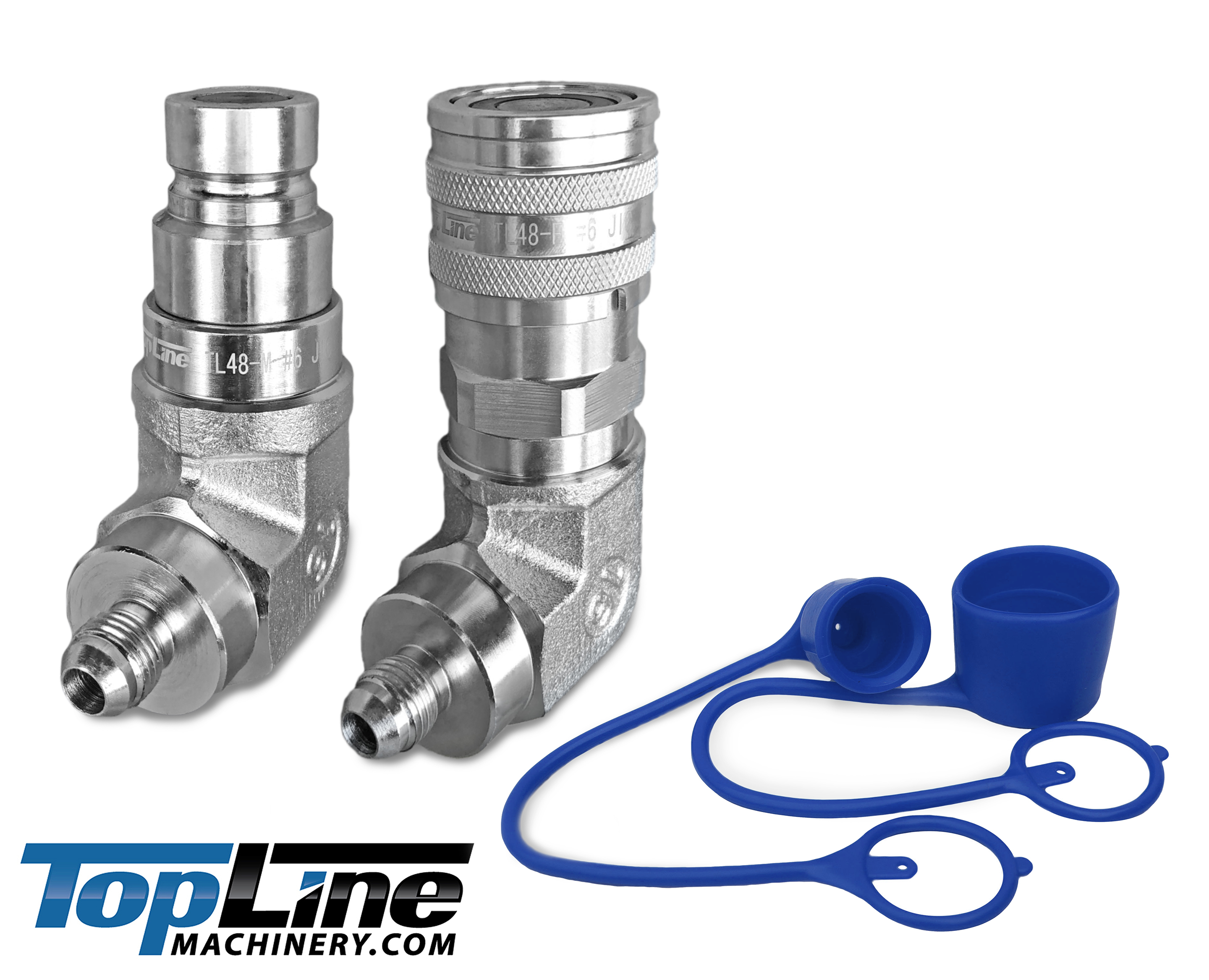 TL48 1/2" Body 90 deg. Elbow 3/8” JIC Thread Flat Face Quick Connect Coupler