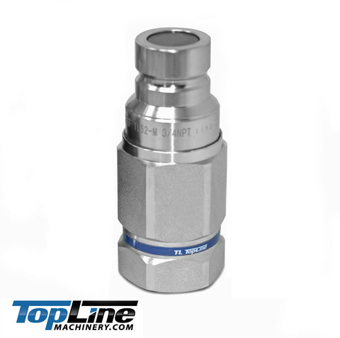 TL51-M 1" SAE Thread Male Flat Face High Flow Quick Connect Hydraulic Coupler 3/4" body size for Bobcat Skid Steer Loaders