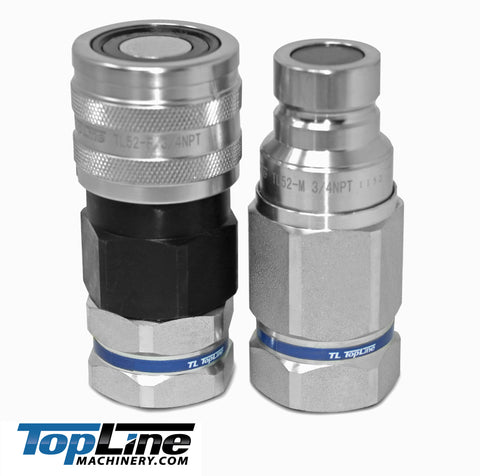 TL52 3/4" NPT Thread Flat Face High Flow Quick Connect Hydraulic Coupler 3/4" body size for Bobcat Skid Steer Loaders