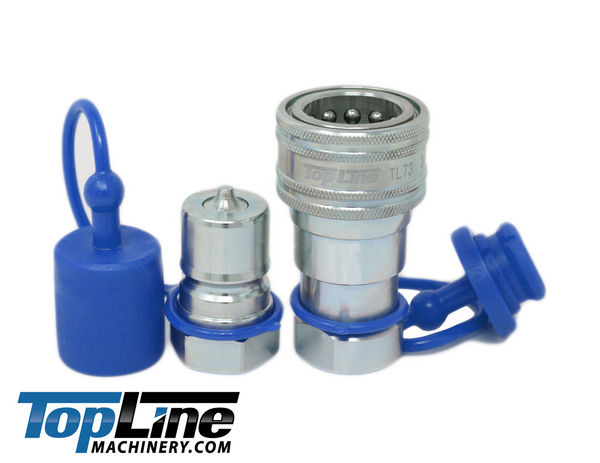 TL73 3/4" NPT Thread ISO 7241-B Hydraulic Coupler Set  3/4 body Poppet Valve