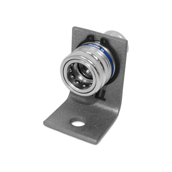 1/2" Body 5/8" SAE Thread | Agricultural Couplers Hydraulic Quick Connect with Break Away Mounting Bracket | ISO 5675 | Skid Steer Bobcat Attachment | Push/Pull Heavy-Duty Coupling | Model TL132B-1