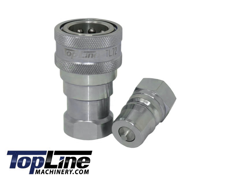 TL72 1/2" NPT Thread ISO 7241-B Hydraulic Quick Coupler Set 1/2" body Poppet Valve
