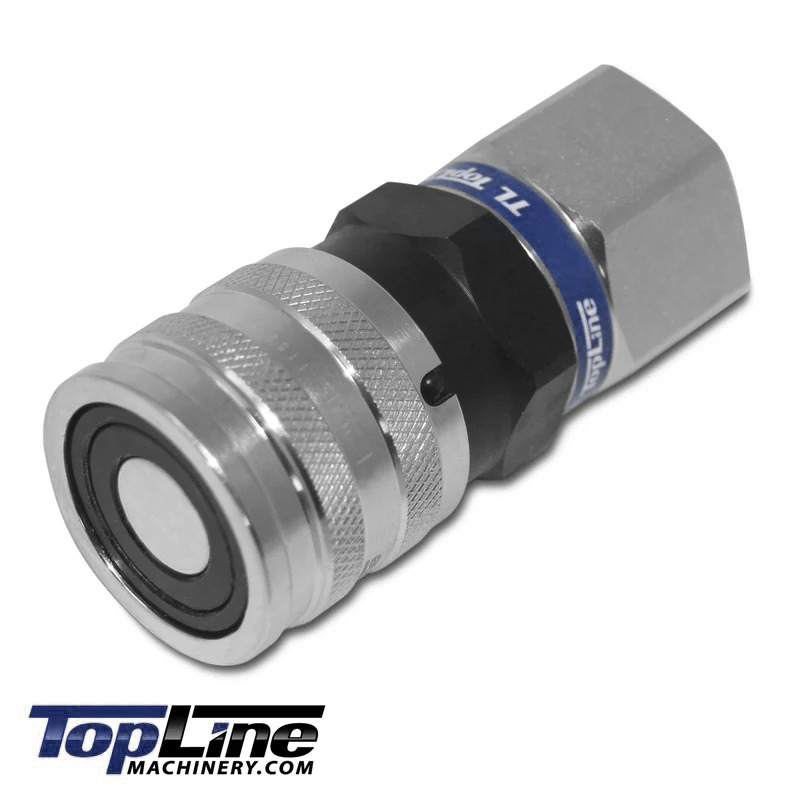 TL19 3/8" NPT Thread Female Flat Face Quick Connect Hydraulic Coupler Skid Steer 1/2" body size Bobcat Skid Steer