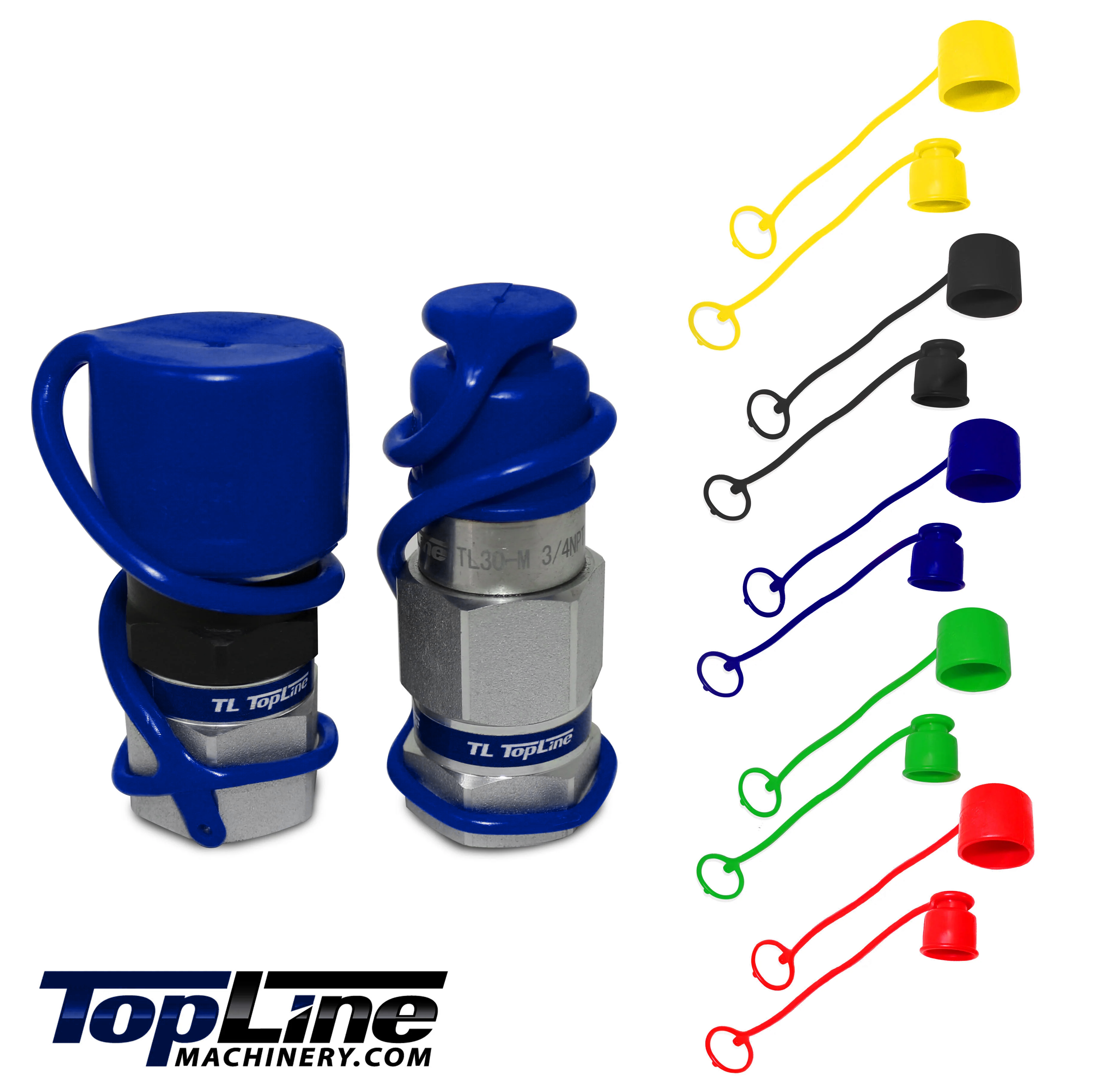 Dust cap set for 1/2" body Flat Face Hydraulic quick coupler (Multi color)