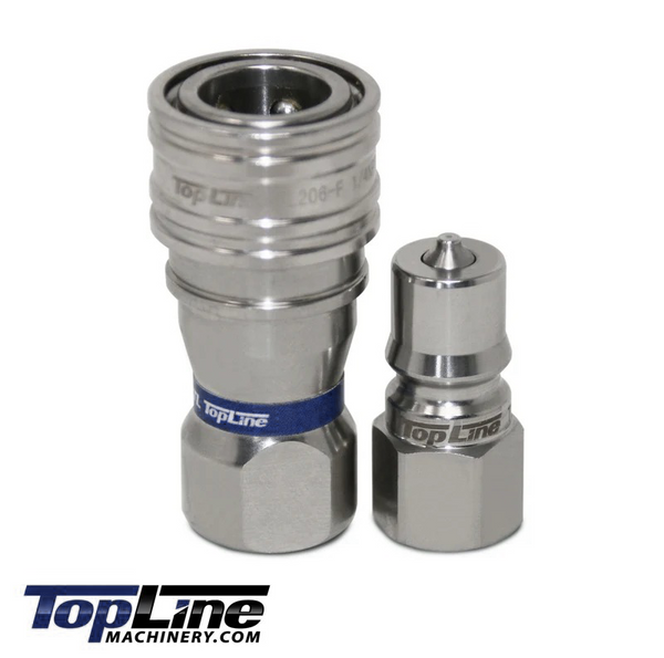 1" NPT Thread ISO 7241-B Hydraulic Coupler Set  1" body Poppet Valve- STAINLESS STEEL TL211