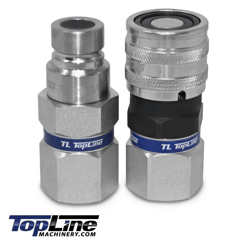 TL19 3/8" NPT Thread Female Flat Face Quick Connect Hydraulic Coupler Skid Steer 1/2" body size Bobcat Skid Steer