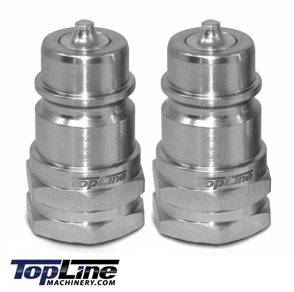 TL37-M 1/2" NPT Thread Ag Quick Connect Hydraulic Poppet style Coupler 1/2" body size for Tractor Bobcat Skid Steer Loaders Implements (Pack of 2)