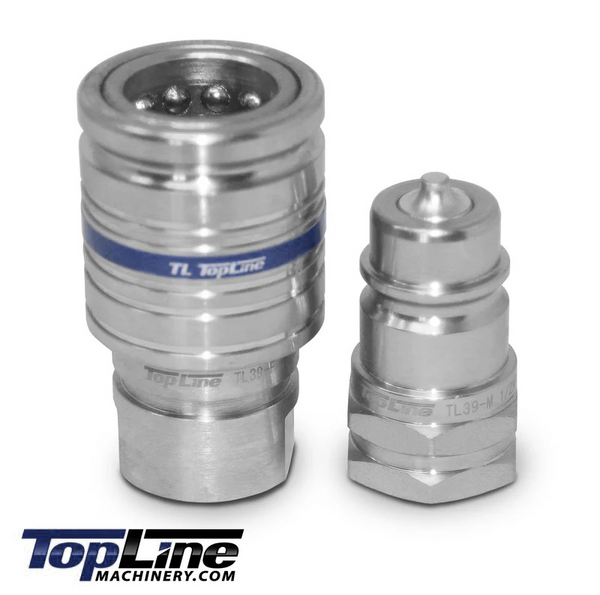 TL39 1/2" Body Ag-Style Poppet Hydraulic Quick Connect Coupler Set (1/2" NPT)