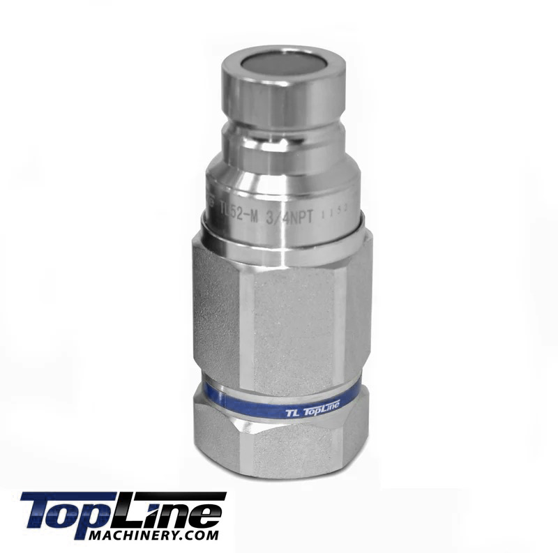 TL51-M 1" SAE Thread Male Flat Face High Flow Quick Connect Hydraulic Coupler 3/4" body size for Bobcat Skid Steer Loaders