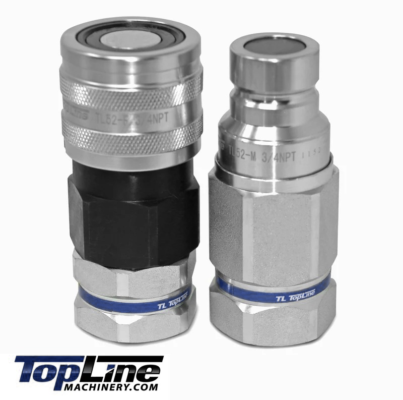 TL52 3/4" NPT Thread Flat Face High Flow Quick Connect Hydraulic Coupler 3/4" body size for Bobcat Skid Steer Loaders