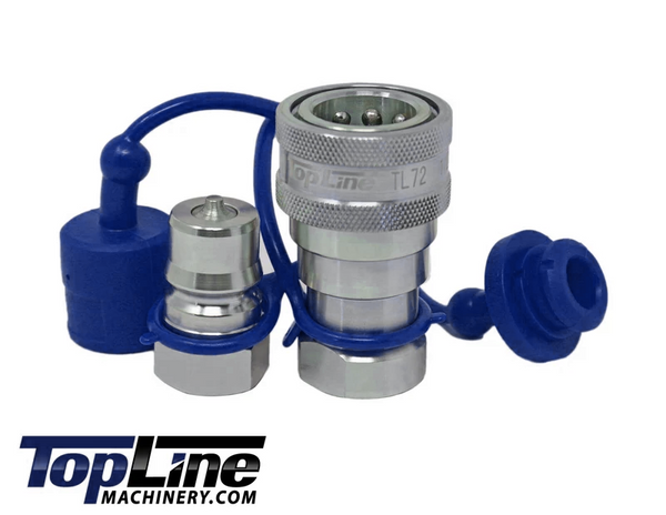 TL72 1/2" NPT Thread ISO 7241-B Hydraulic Quick Coupler Set 1/2" body Poppet Valve