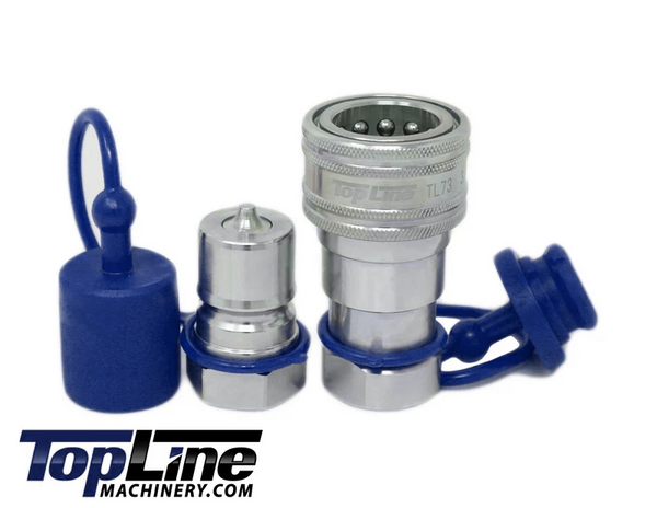 TL73 3/4" NPT Thread ISO 7241-B Hydraulic Coupler Set  3/4 body Poppet Valve