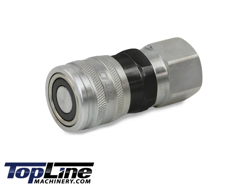 TL19-F 3/8" NPT Thread Female Flat Face Quick Connect Hydraulic Coupler Skid Steer 1/2" body size Bobcat Skid Steer