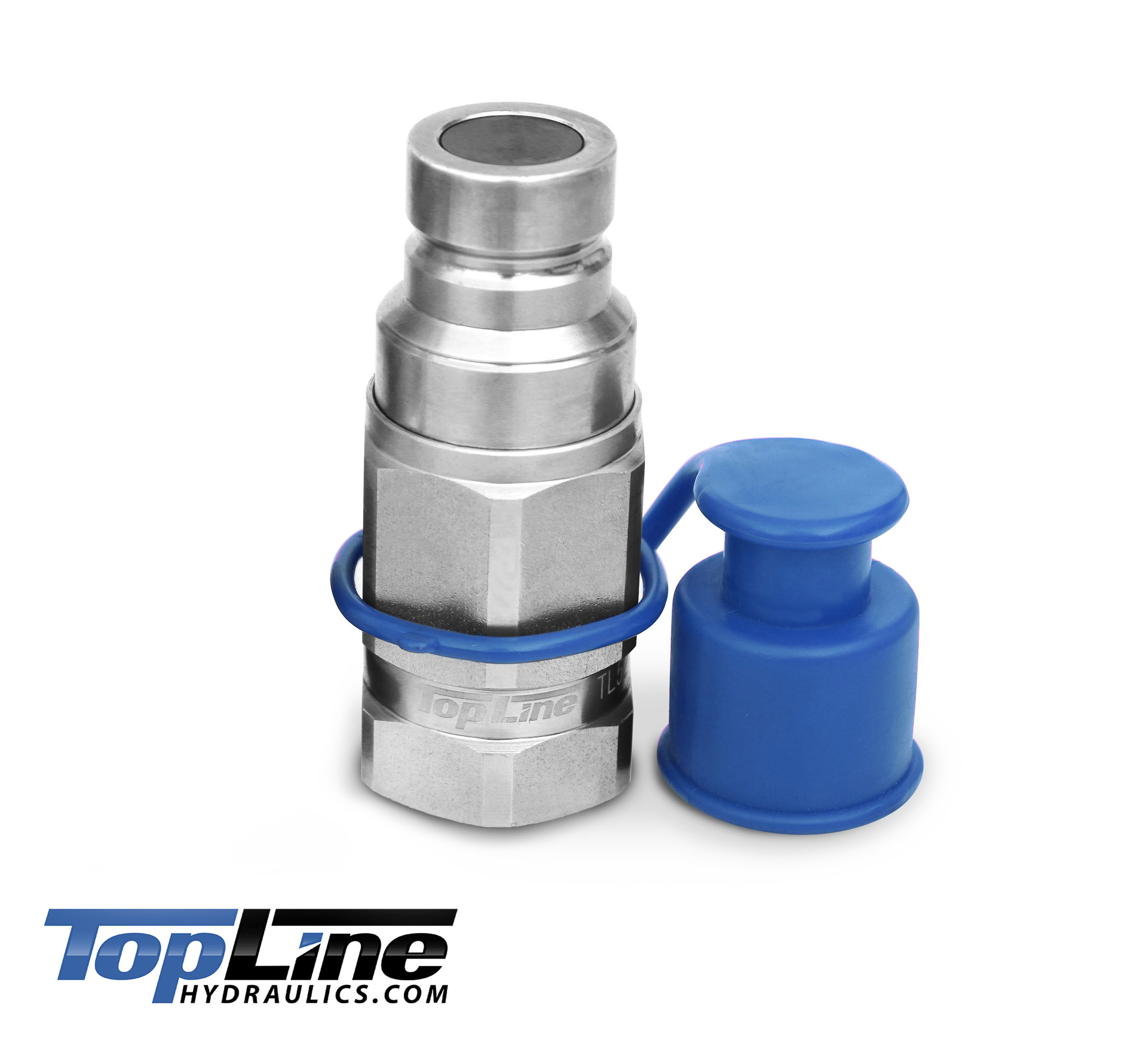 TL50-M 1" NPT Thread Male Flat Face High Flow Quick Connect Hydraulic Coupler 3/4" body size for Bobcat Skid Steer Loaders
