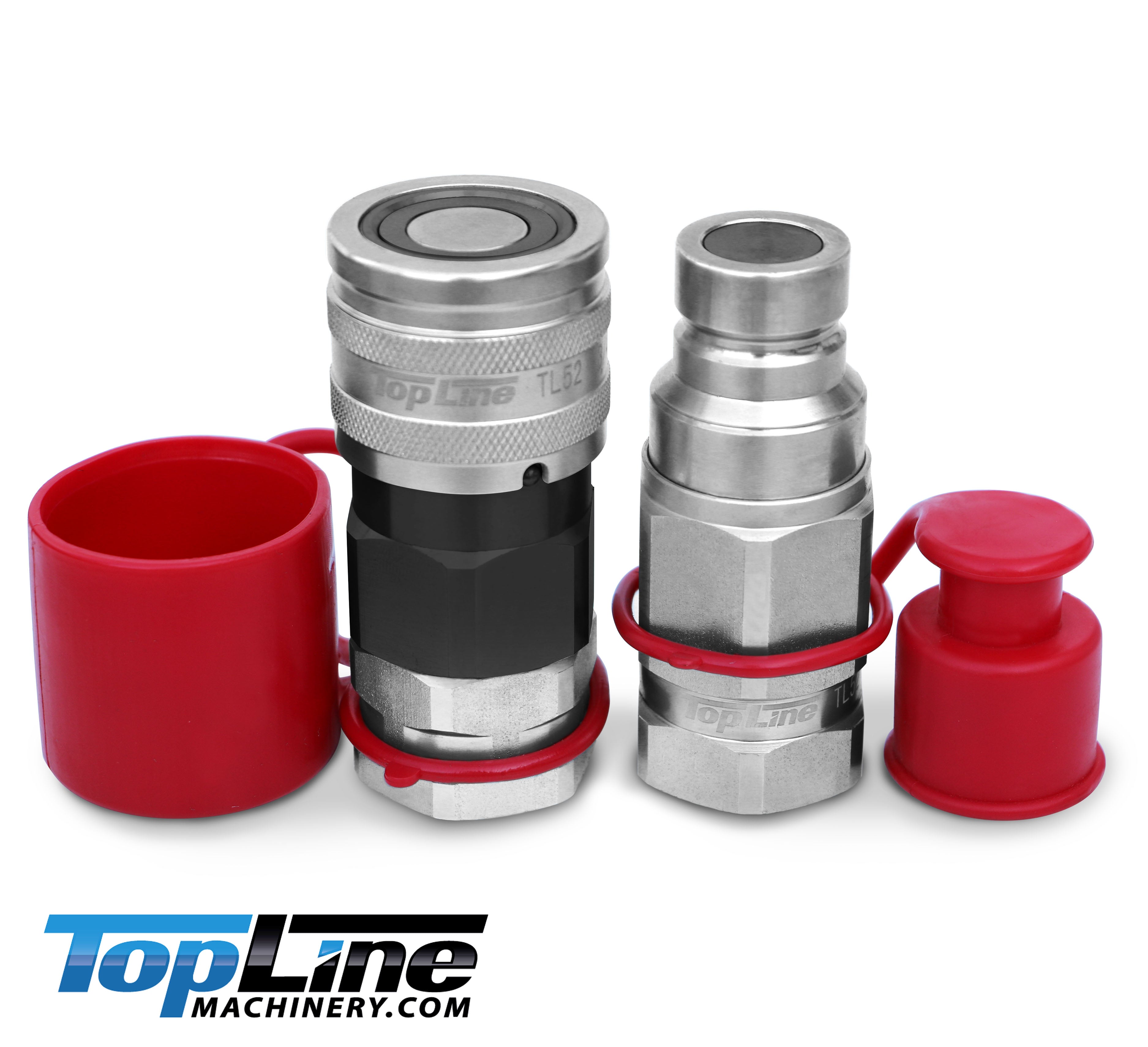 ANCIMOON 1/2" Flat Face Hydraulic Coupler Set – 2-Piece Skid Steer Quick Connect Fittings