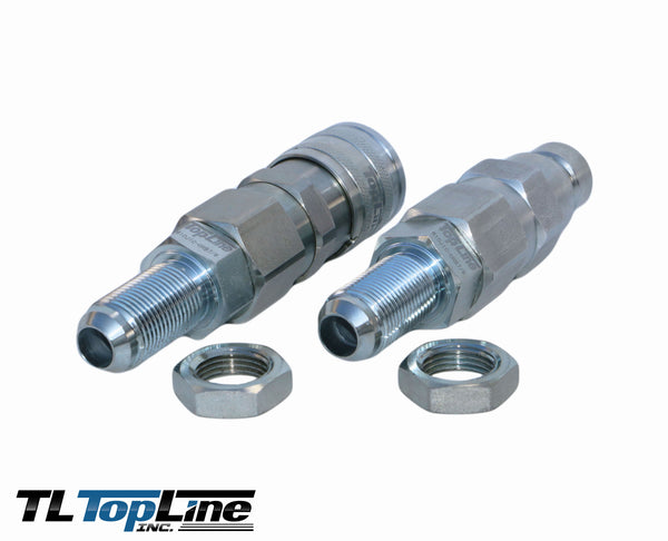 TL24 #10 JIC Thread Flat Face Quick Connect Hydraulic Coupler Bulkhead 1/2" body size for Bobcat Skid Steer Loaders