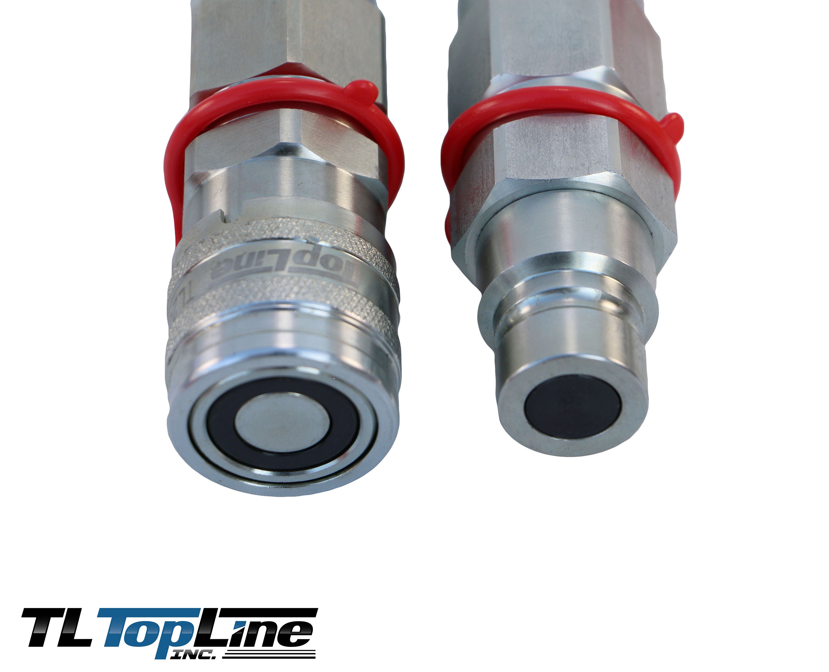 TL24 Flat Face Hydraulic quick couplers 10 JIC bulkhead mount skid