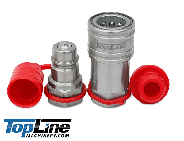 TL49 3/4" NPT Thread Ag Hydraulic Quick Connect Coupler Poppet Valve Set, 3/4 body size