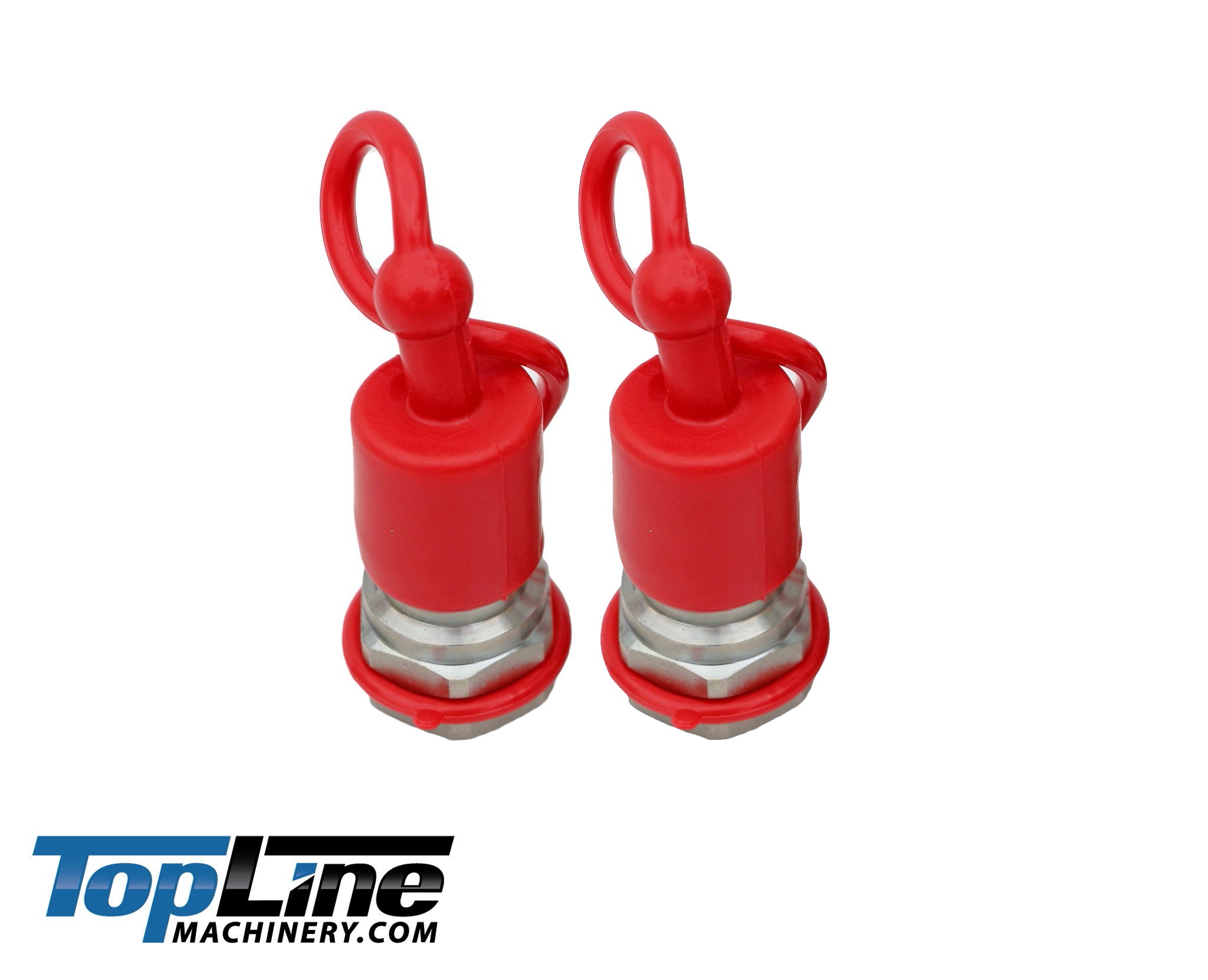 1/2" NPT Hydraulic Quick Connect Coupler Set - ISO5675 Poppet Style, For Tractors, Bobcats, Skid Steers, With Dust Caps