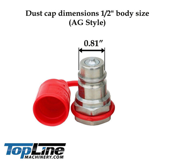 1/2" body (2pcs) Male Ag style Dust caps Hydraulic Quick Couplers Bobcat Skid Steer