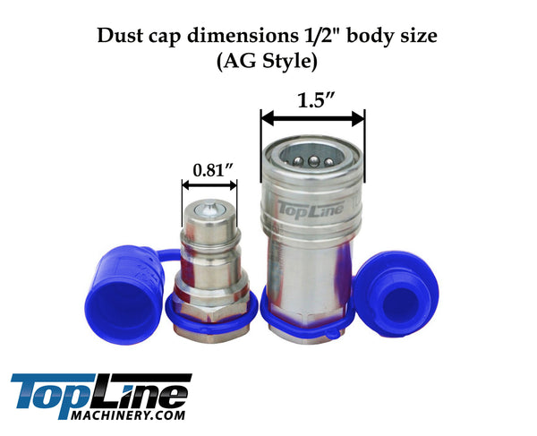 1/2" AG Style ISO 5675 (2pk) Dust Caps Cover Hydraulic quick coupler Multi Color