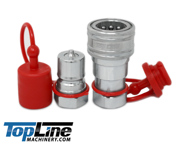 TL74 3/8" SAE Thread Quick Disconnect Hydraulic Coupler Set, 1/4" ISO 7241-B
