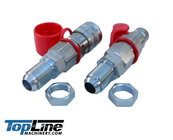 TL28 #12 JIC Thread Flat Face High Flow Quick Connect Hydraulic Coupler Bulkhead 5/8" body size for Bobcat Skid Steer Loaders