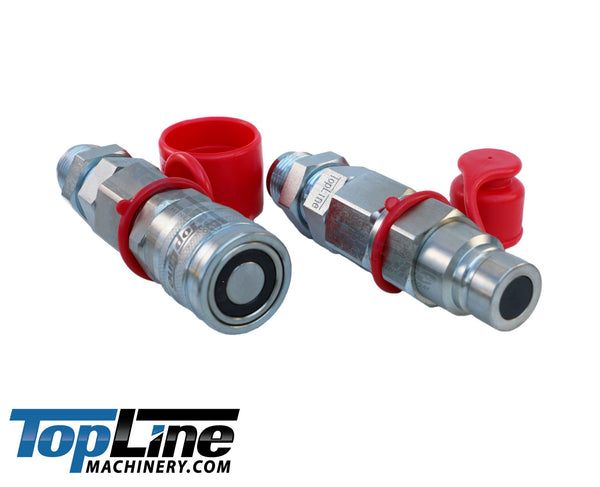 TL28 #12 JIC Thread Flat Face High Flow Quick Connect Hydraulic Coupler Bulkhead 5/8" body size for Bobcat Skid Steer Loaders